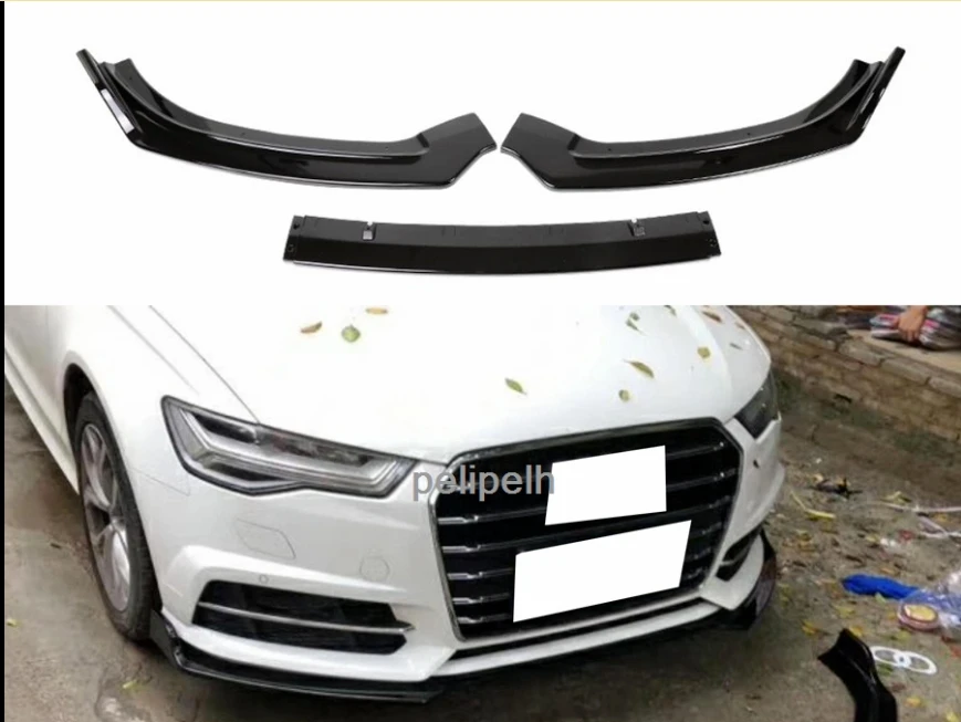 

Carbon Fiber Front Bumper Chin Lip Spoiler Protection For Audi A6 C7 2016-2018