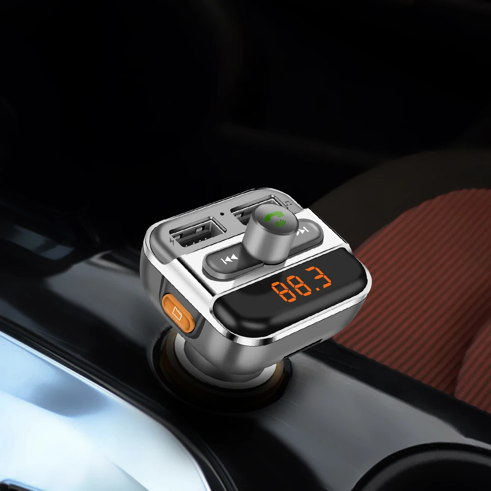 Bluetooth автомобильный комплект Handsfree FM передатчик модулятор MP3 музыкальный плеер 5 в 3.4A двойной USB Автомобильное зарядное устройство с светодиодный экран для Redmi