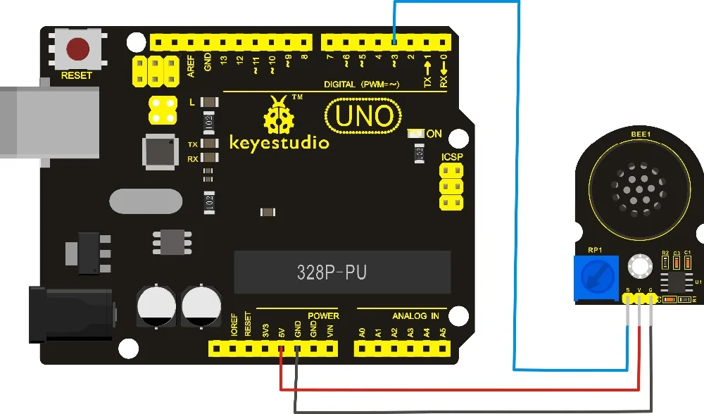 Keyestudio 8002B усилитель мощности модуль динамик ЗУММЕР для Arduino промышленного класса