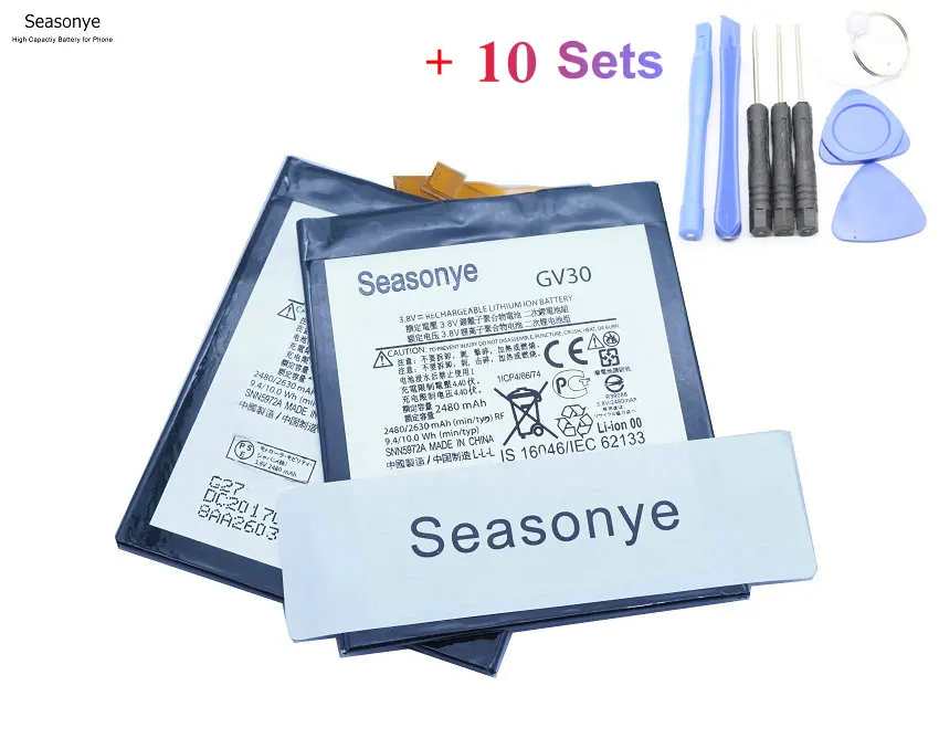 Seasonye 10 шт. x Новый GV30/GV 30/SNN5972A 2480 мАч телефон замена Батарея + 10x инструменты для Z