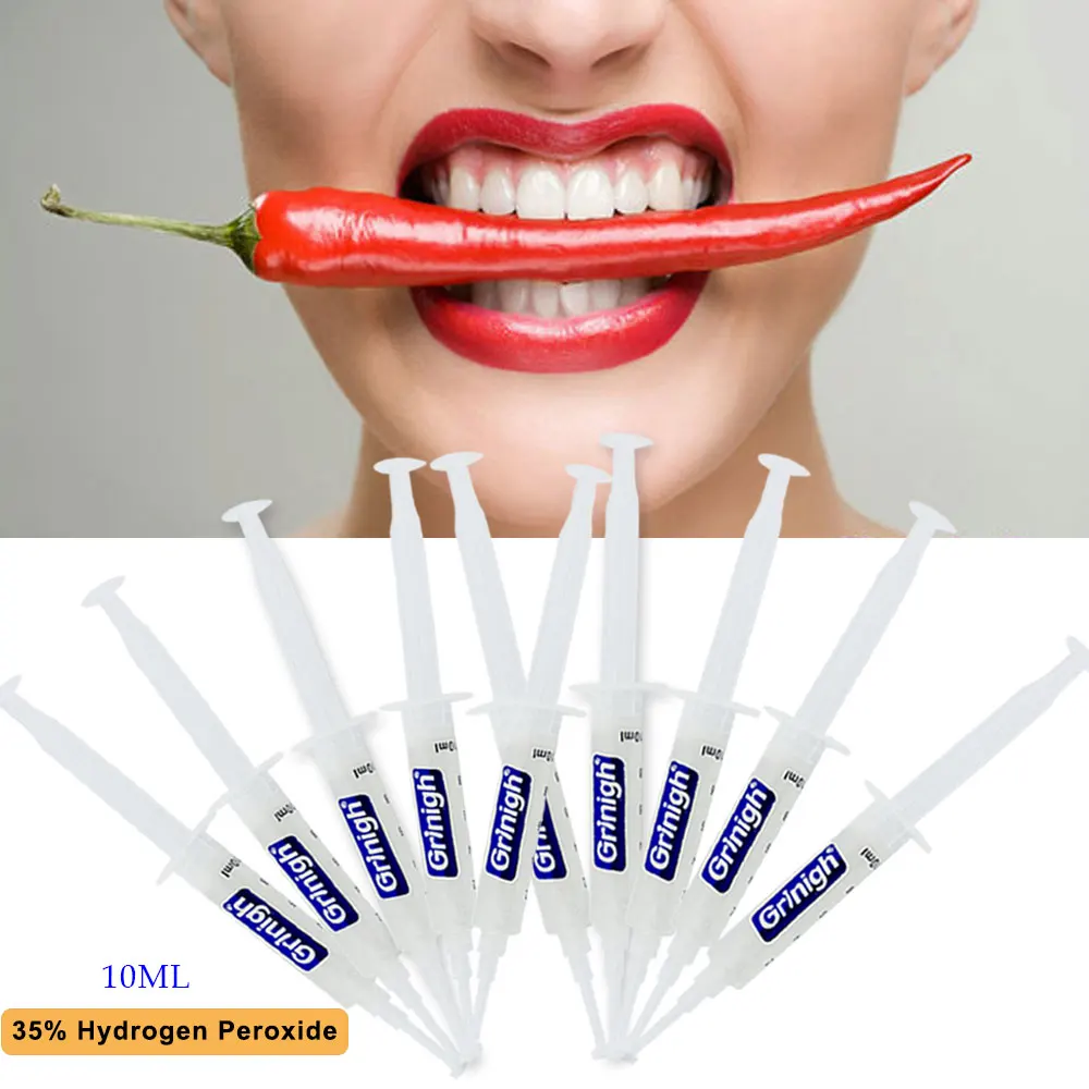 10x10ml Syringe Grinigh 35% HP Hydrogen Peroxide Bleaching ...