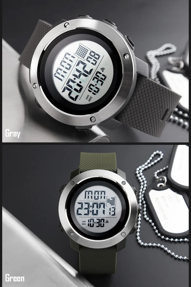 Skmei Модные женские спортивные часы, мужские цифровые светодиодный электронные часы, мужские военные водонепроницаемые часы, мужские часы