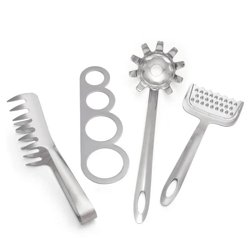 

Four sets of Italian fabrics, stainless steel special tools for pasta, pasta ruler food clip, pasta spoon cheese planer
