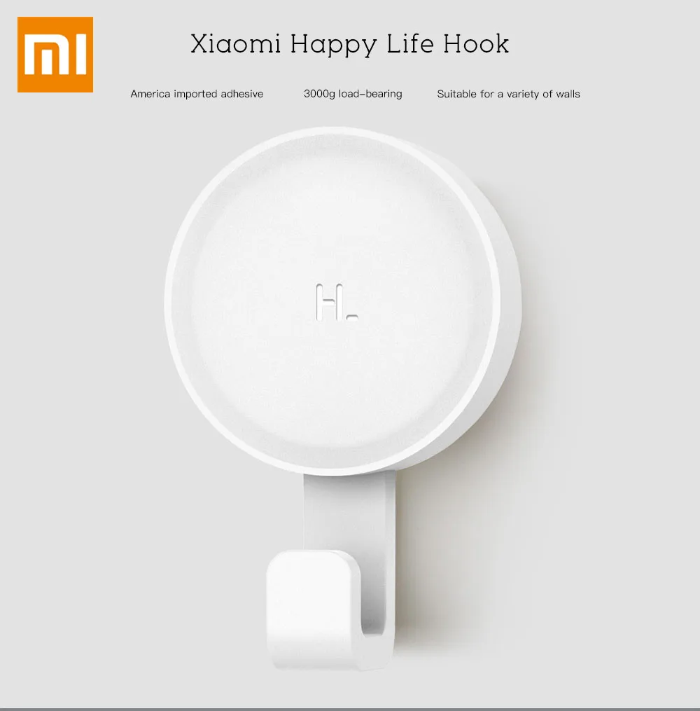 

Original Xiaomi Happy Life Practical Hook 6pcs 3kg Load-Bearing High-Performance Multi-Purpose Hooks And Racks Home Storage