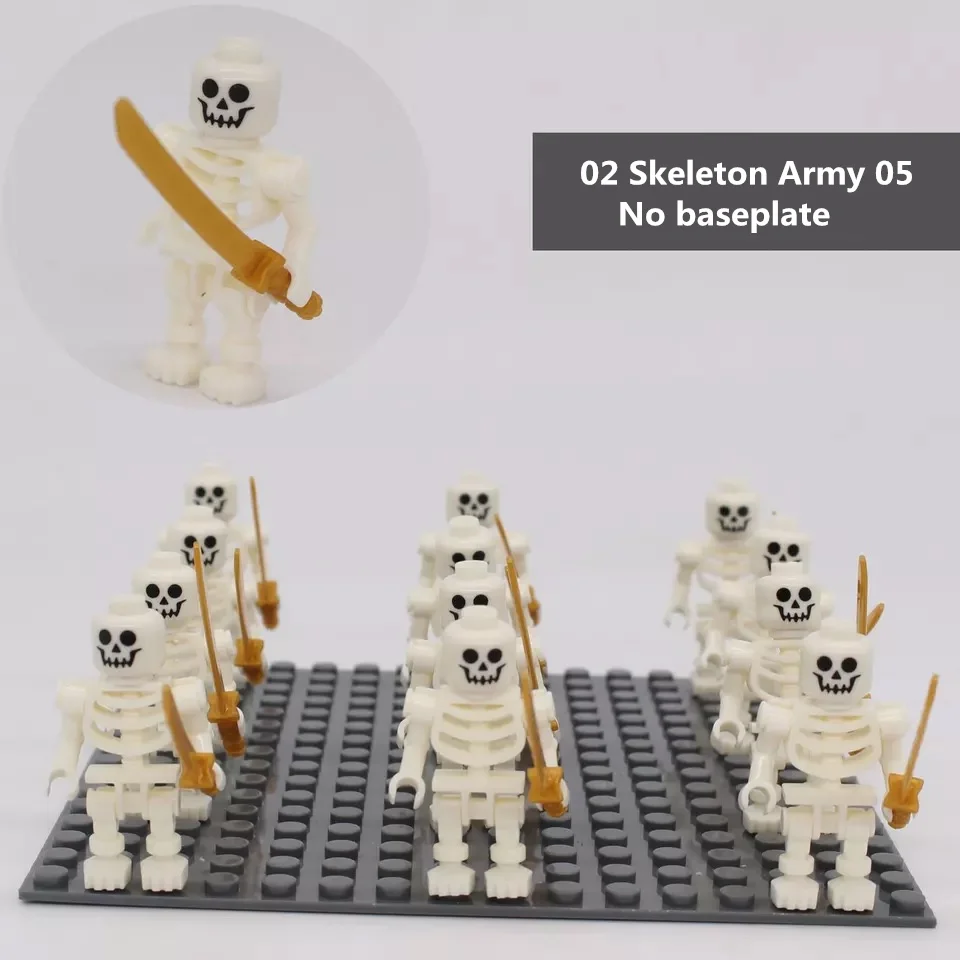 6 style Skeleton Army Building block figures starwarsI no baseplate Educational Anime Compatible With Legoe Baseplate for gift