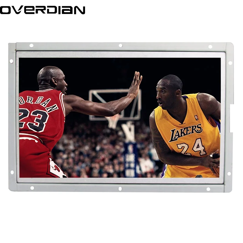 

10.1/10"Industrial Control Lcd Monitor VGA/USB Interface White Open Frame Resistive Touch Metal Shell 1366*768