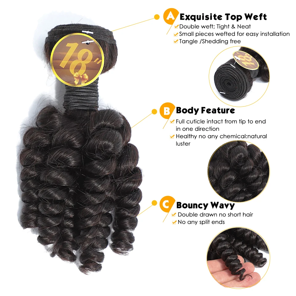 Парики HairUGo Funmi из человеческих волос 3 пряди с 4*4 застежкой на сетке перуанские