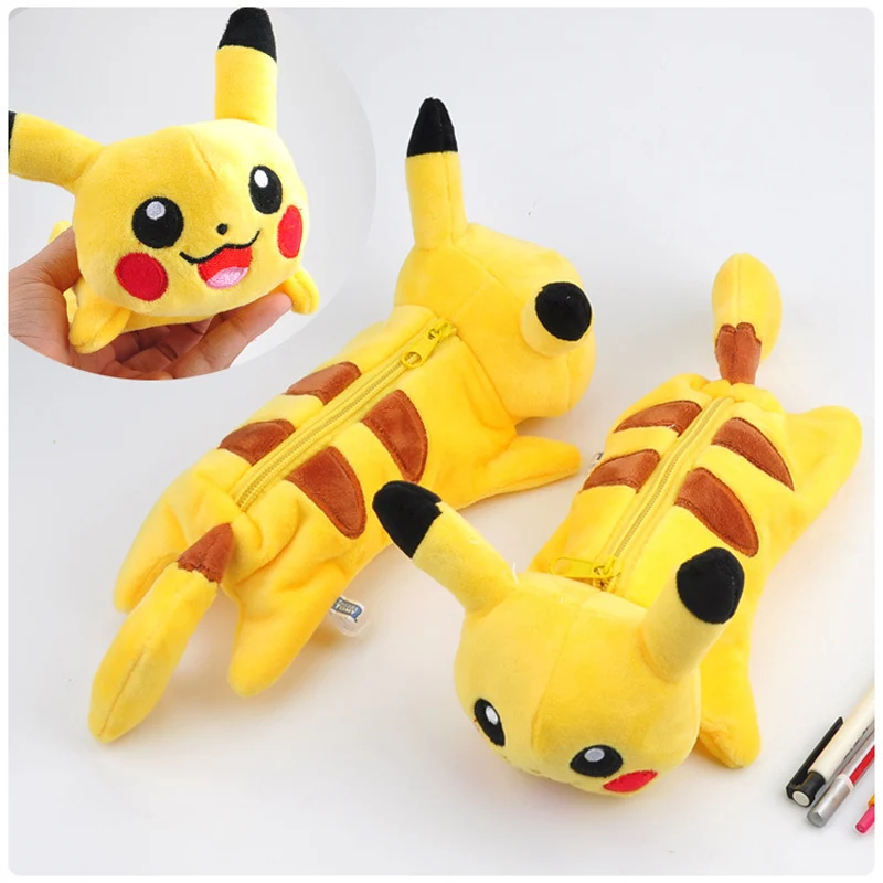 Cartoon Plush Pikachu pencil case Cute Bts Pokemon pencil font b bag b font for font