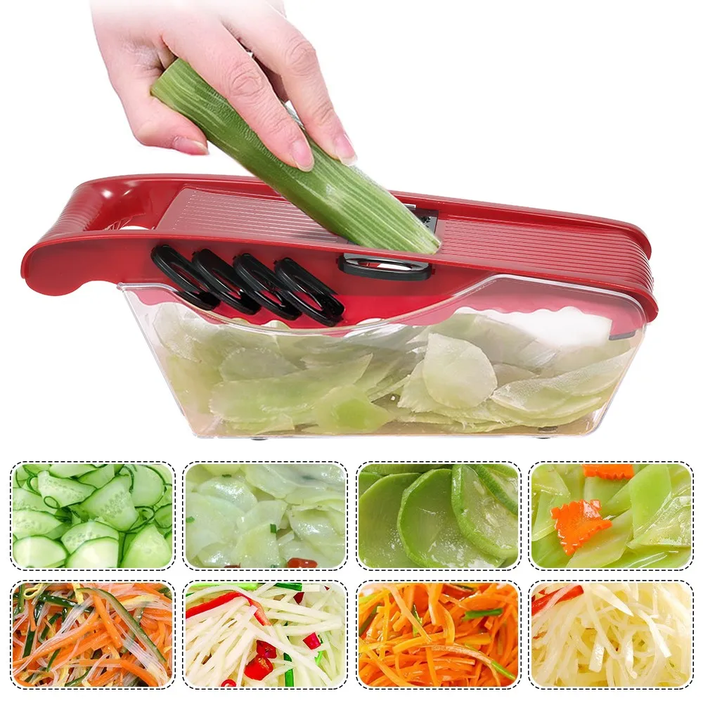 6 in 1Vegetable Cutter with Steel Blade Mandoline Slicer Potato Peeler Carrot Cheese Grater vegetable slicer Kitchen Accessories | Дом и сад