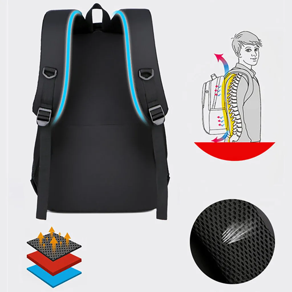 Fashion man laptop backpack Men's New Business Backpack Computer Bag Travel Backpack Clamshell Multifunctional#EX