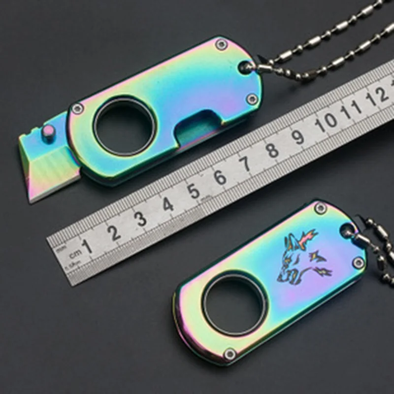 

2018 new folding knife portable retractable knife mini finger EDC knife multi-function outdoor self-defense knife