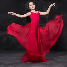 Роскошный детский костюм на Хэллоуин для девочек, костюм для танца живота, комплект одежды, платье для соревнований, для сцены, красный цвет