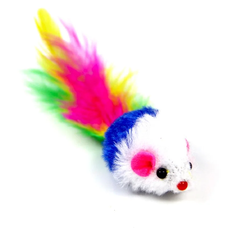 

Original Pet Cat Toys Mouse Feather Toy Funny Rabbit Fur False Mouse Mini Training Playing Toys For Cats Kitten Pet Product