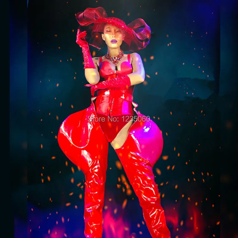 Nightclub-Female-Red-Chinese-Style-Hat-Ballroom-Costumes-Dance-Team-Sexy-Lady-Party-Clothes-Singer-Dancer (1)_