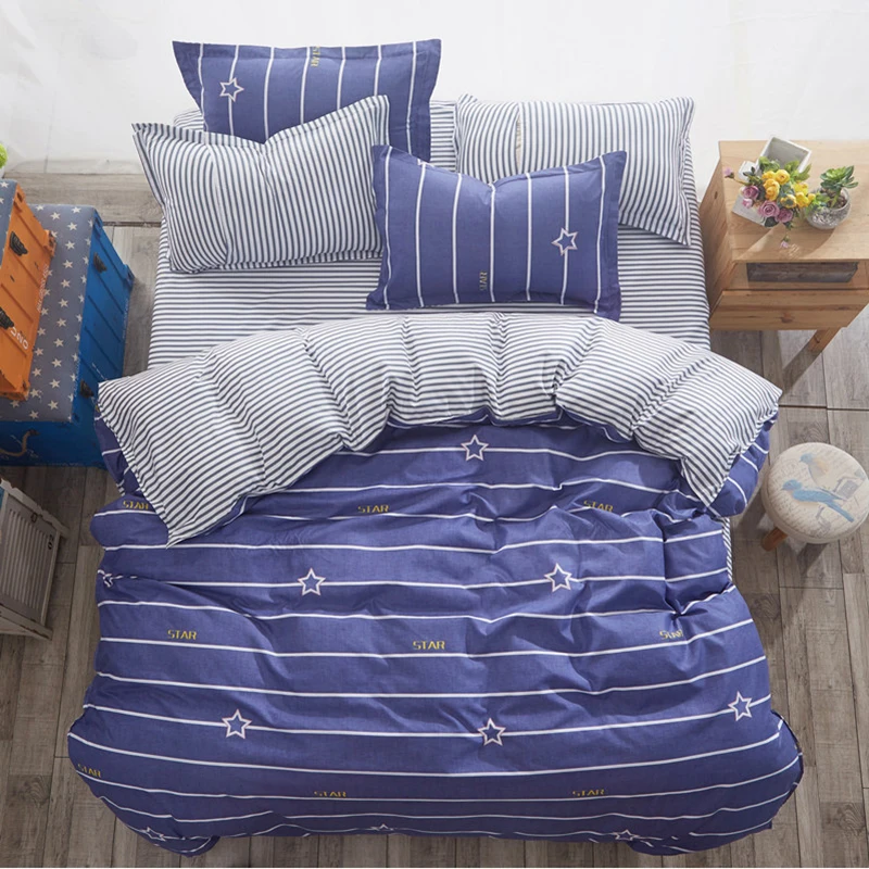 

Bedding Set Duvet Cover Sheet Pillowcase Soft Cotton Bed Linens Single Full Double Queen King Size Comforter Pillow Case24