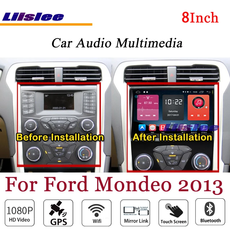 Top Liislee For Ford For Mondeo 2013 Stereo Android Radio DVD Player 3G Wifi BT GPS MAP Navigation 1080P System Original NAVI Design 4