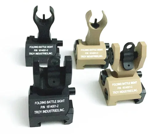 

BLUECAMP Tactical Troy Front and Rear Folding Back-up Battle sights Picatinny Handguard Rail HK Style Black