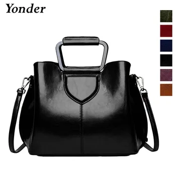

Yonder casual vintage handbags women's genuine leather shoulder bag Retro real leather hand bag woman brown messenger bag