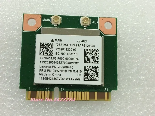 

SSEA NEW for AZUREWAVE AW-NB159H RTL8723BE Wifi Bluetooth Network Cards For Lenovo Thinkpad E440 E540 S440 S540 FRU 04W3813