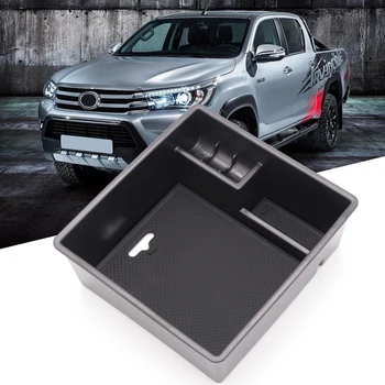 

Car Styling Plastic Central Armrest Storage Glove Box Holder Tray 1pcs For Toyota Hilux 2015-2019 Auto Accessory