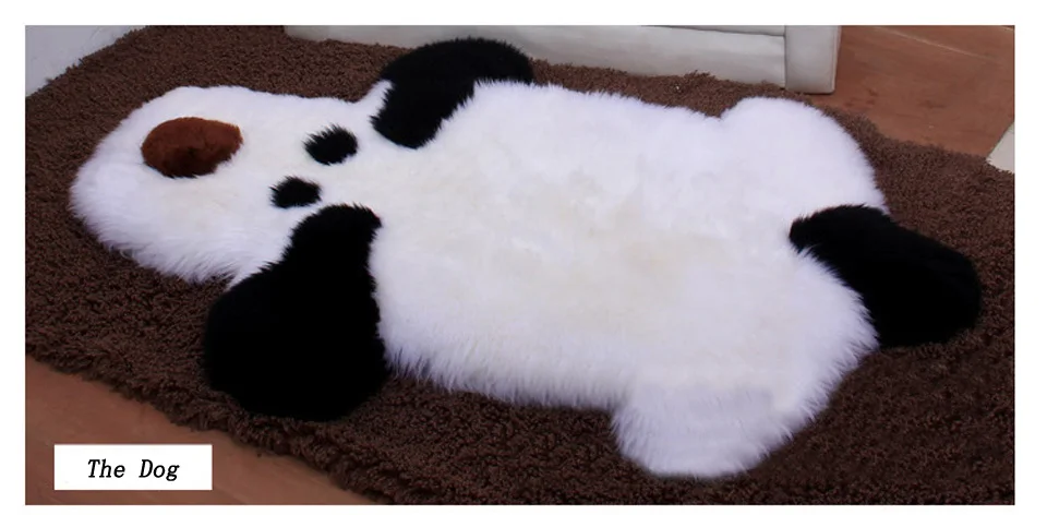 Черно-белая панда/медведь/овца/собака искусственный мех овчина шерсть коврик ворсистый, пушистый мягкий уютный теплый плюшевый Детский ковер для спальни