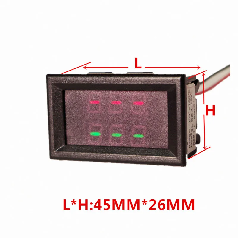 DC12V 24V Цифровой измеритель 20 ~ + 100 градусов термометр Цельсий двойной дисплей