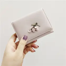 Для женщин Кролик Слон Мини кожаный бумажник рук милый карман кошелек Billetera Carteira Feminina женские кошельки бренд дизайн