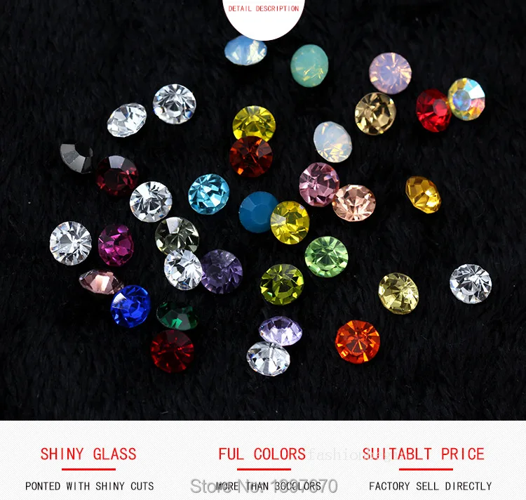 ss1-ss47 shiny Clear Czech Crystal Rhinestone Cone Round Pointed Foiled Back Glass Strass stone nail art Gem jewelry making bead