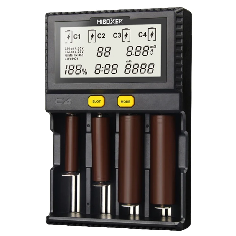 Оригинальное зарядное устройство Miboxer C4 VC4 D4 LCD для li ion/LiFePO4/Ni MH/Ni Cd 18650 14500 26650AAA4.2 3 7 v