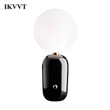 

IKVVT Desk Lamps Creative Glass Table Lamp Modern Minimalist for Living Dining Room Bedroom bedside Study Ball Lamp Home Decor