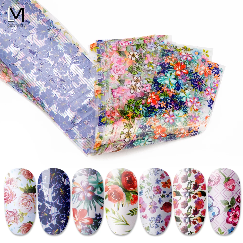 

10/16pcs Nail Foil Sticker Rose Flower Transfer Foil Nail Decal Sticker Nail Art Transfer Sticker Water Slide Nail Art Decal
