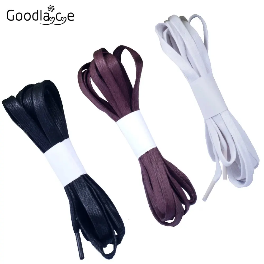 7mm wide Flat Waxed Shoelaces Unisex 