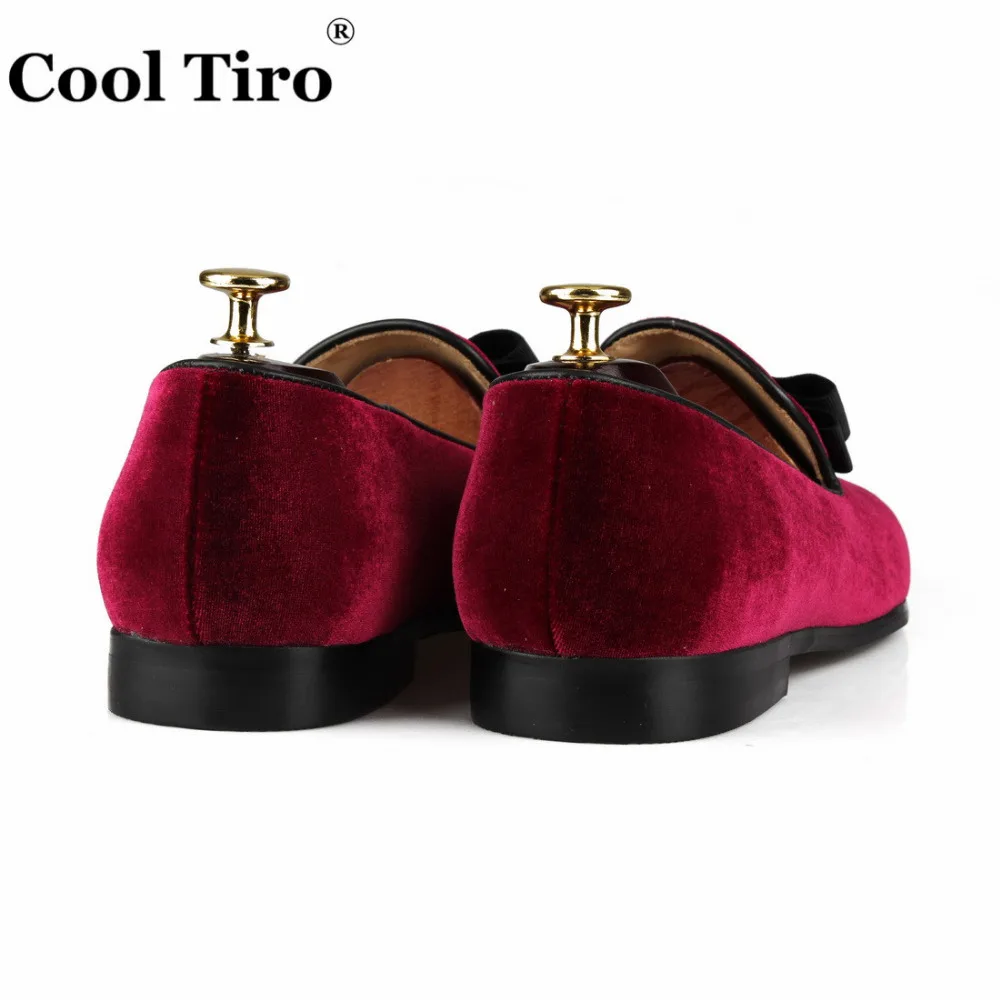 Burgundy velvet Loafers with Bow Tie (12)