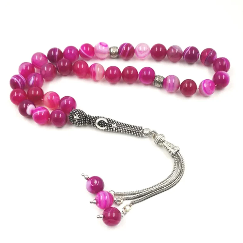 

Lady Rosary Natural agatee stone Tasbih gift for March 8 prayer beads 33 66 99beads updated styles Professional Tasbih