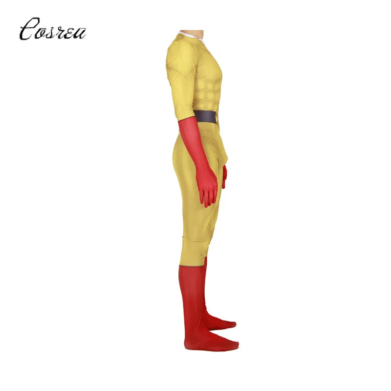 Мужской костюм Game One Punch Сайтама Furukawa Makoto полный на молнии боди костюмы Zentai