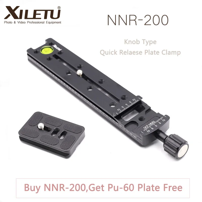 

XILETU NNR-200 Multifunctional Lengthen Quick Release Plate Mounting Clamp Tripod Ball Head For Camera Arca Swiss Tripod