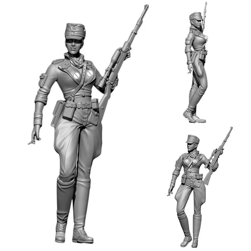 1/35 Resin Figure The Army Modern Military Soldier Unpainted And Unassembled Women Soldier Craft Kids Toys Gift