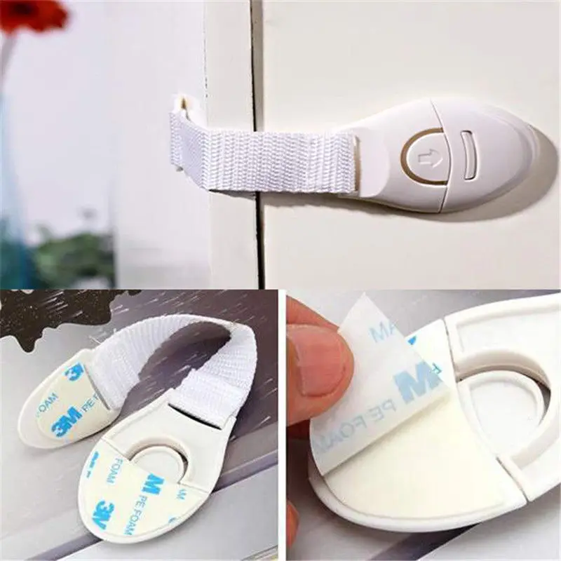 New 10PCs Baby Kids Cabinet Door Drawer Refrigerator Safety Cloth belt Lock Furniture Accessories