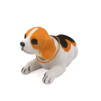 

uxcell White Beagle Shaped Shaking Head Nodding Dog Decoration for Car Dashboard Car Interior Decoration