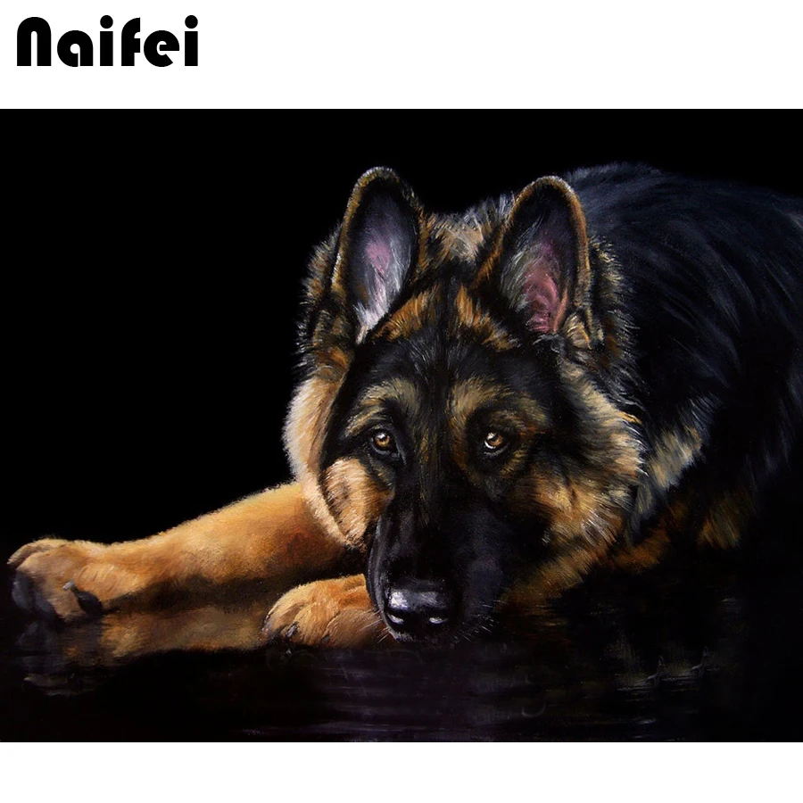 

5d Diamond Painting cross stitch animals"Shepherd dog painting"by Diamond Embroidery DIY Diamond Mosaic,Bead Picture