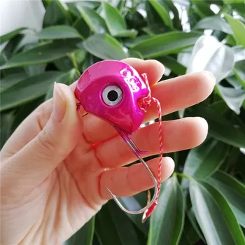 

Swolfy 5pcs/lot Fishinghooks 80g 100g Hook Jig Head Multicolor Fishing Tackle Bait Hook Soft Bait Wom Lead Hook