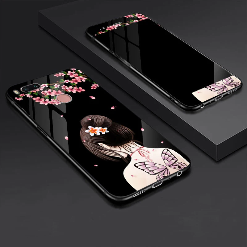 For Xiaomi Mi 5X Mi5X Tempered glass Case + Tempered Glass Screen Protector Film for Xiaomi Mi A1 360 Degree Full Cover MiA1