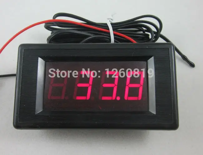 

DC 12V Red LED Digital Thermometer High Low Alarm -60~125C Temperature with Temp Probe Sensor B3950 10K Temperature Meter