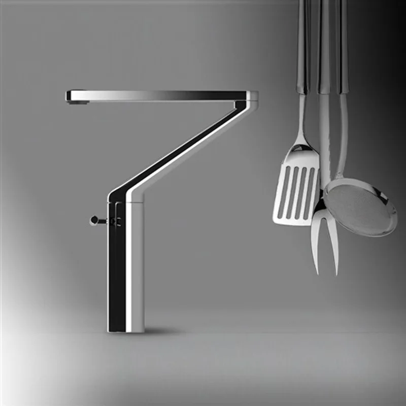 

High-end Art High-quality Copper Seven Words Adjustable Single-hole Mixer Basin Faucet Manufacturer Wholesale