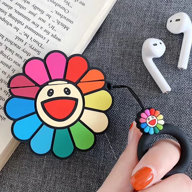 3D Takashi Murakami Kaikai Kiki цвета радуги с цветочным рисунком наушники чехол для Apple Airpods 1/2/3 силиконовые насадки для наушников для airpods pro