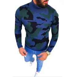 M-3XL свитер Для мужчин 2018 Новое поступление Повседневный пуловер Для мужчин осень шею камуфляж качество трикотажные Брендовые мужские