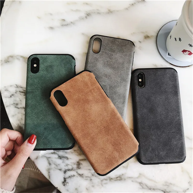 Simple Suede cloth phone Cases For iphone XS Max XR Matte soft silicon Case for 7 8 6 6s plus case cover capa |