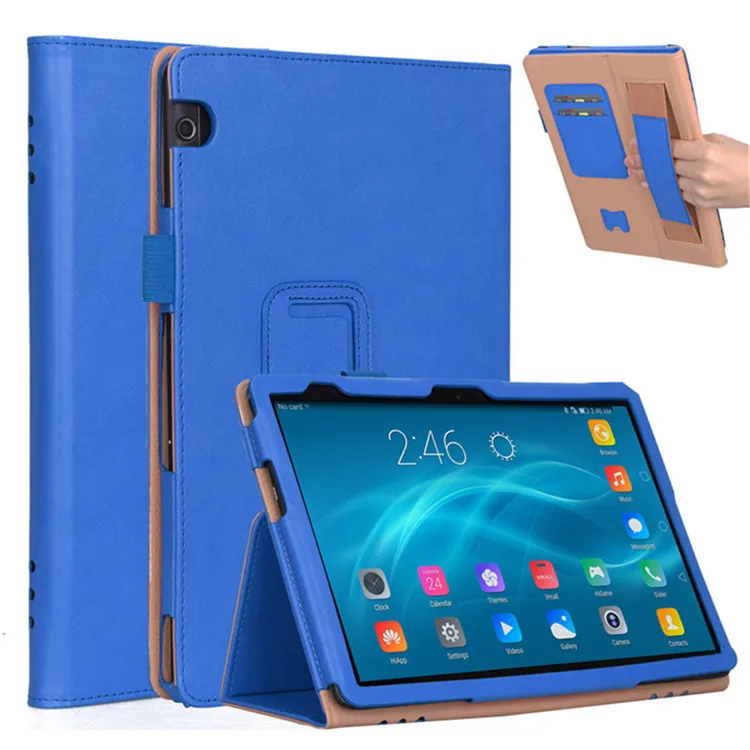 Для huawei MediaPad T5 10 чехол из искусственной кожи чехол-держатель для huawei T5 10 AGS2-L09/L03/W09/W19 10,1 ''чехол для планшета+ пленка - Цвет: Blue
