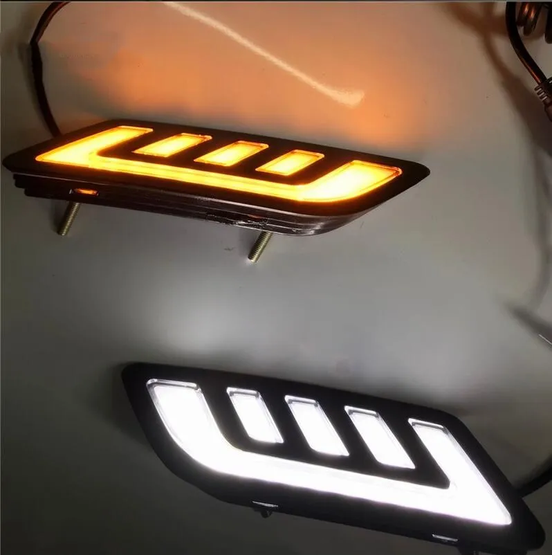 Дневные ходовые огни Osmrk для NISSAN NAVARA NP300 D23 2015-2017 с желтым сигналом поворота и