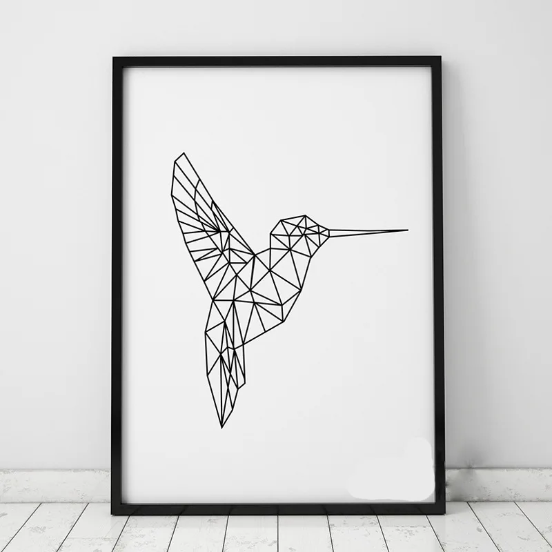 Geometric Birds Wall Stickers Decals Geometric Animals Kingfisher Wall